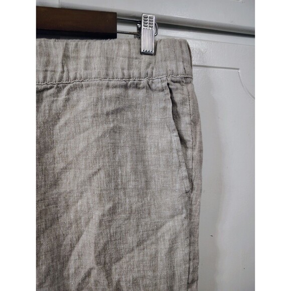 J. Jill Linen Women's Pull On Elastic Waist Pockets Natural Linen Pants Medium P - Picture 2 of 9